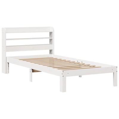 Bedframe met hoofdeinde zonder matras 140x190 cm wit