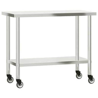 VidaXL Keukenwerktafel met wielen 110x55x85 cm roestvrij staal VidaXL Keukenwerktafel met wielen 110x55x85 cm roestvrij staal