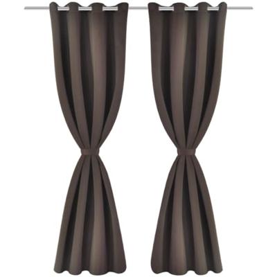 VidaXL Gordijn met metalen ringen verduisterend 270x245 bruin