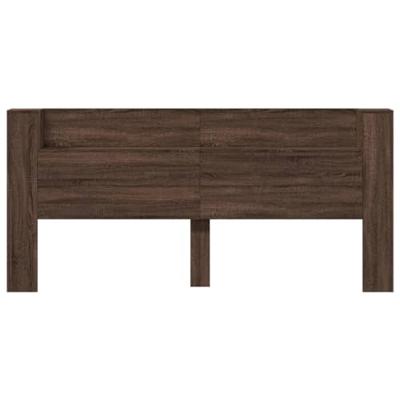 Hoofdbordkast met LED-verlichting 220x16,5x103,5 cm bruin eiken