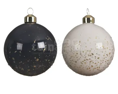 Kerstbal Glas Spikkel Ø8cm Assorti 1st