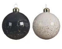 Kerstbal Glas Spikkel Ø8cm Assorti 1st - thumbnail