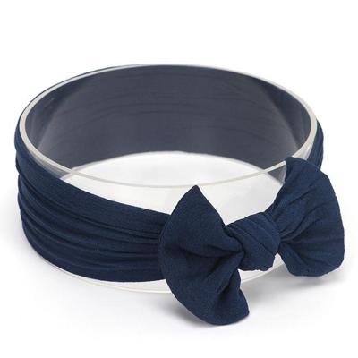 Schattig bowknot zuigeling baby meisje Hairband Headwear hoofdbanden (Navy # 2)
