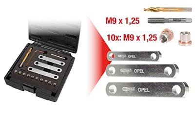 KS Tools 122.1300 Schroefdraad reparatieset M9 x 1,25, 16-delig KS Tools 122.1300 Schroefdraad reparatieset M9 x 1,25, 16-delig