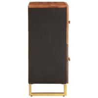 Dressoir 60x33,5x75 cm massief mangohout bruin en zwart - thumbnail