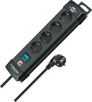 Stekkerdoos Premium-Line 4-Wegs 1.80 m Zwart - Geaard - thumbnail