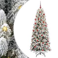 VidaXL Kunstkerstboom wit 180 cm pvc en plastic en staal en pe - thumbnail