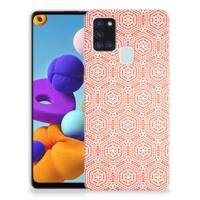 Samsung Galaxy A21s TPU bumper Pattern Orange - thumbnail