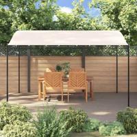 Luifel 4x3 m 180 g/m stof en staal crmekleurig - thumbnail