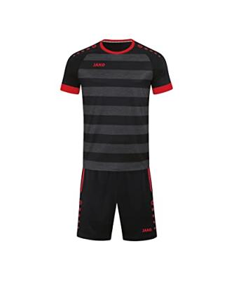 JAKO 4214K Shirt Celtic Melange Km Kids - Zwart/Sportrood - 152 - thumbnail