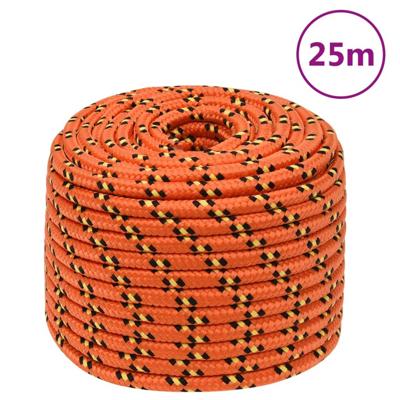VidaXL Boottouw 12 mm 25 m polypropyleen oranje VidaXL Boottouw 12 mm 25 m polypropyleen oranje