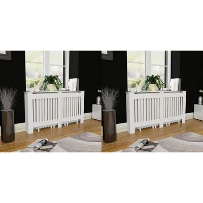 VidaXL Radiatorombouw 2 st 152 cm mdf wit