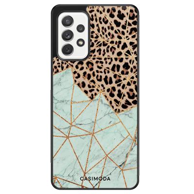 Samsung Galaxy A72 hoesje - Luipaard marmer mint