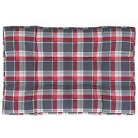 VidaXL Palletkussen 120x80x12 cm stof ruitpatroon rood - thumbnail