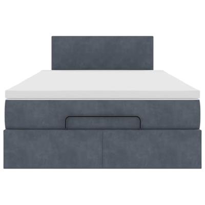 Ottoman bed met matras en LED's 120x200cm fluweel donkergrijs