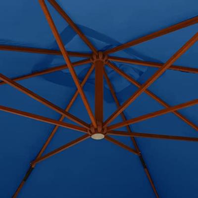 Zweefparasol met houten paal 400x300 cm azuurblauw