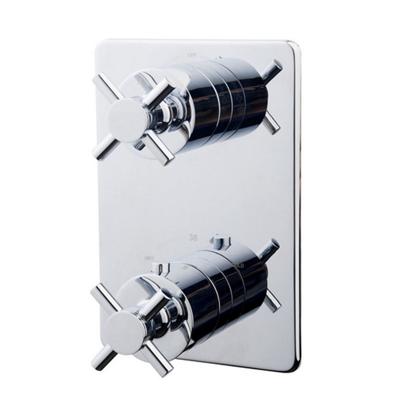 Wiesbaden Cross afbouwdeel inbouwthermostaat 2 weg chroom 29.2530