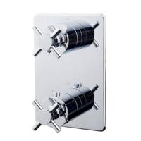 Wiesbaden Cross afbouwdeel inbouwthermostaat 2 weg chroom 29.2530 - thumbnail