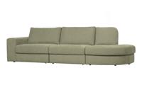 vtwonen 2,5-zits Bank 'Family' Ronding Rechts, Woven, kleur Groen - thumbnail