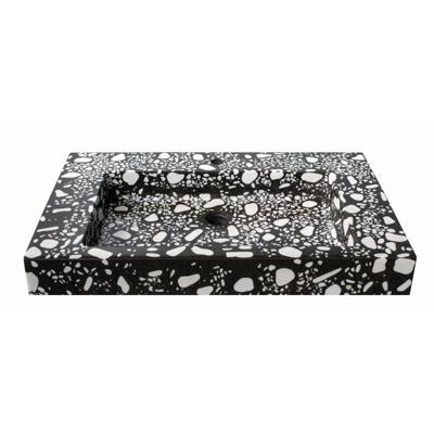 Opzet Wastafel Urbi et Orbi Plura Terra 90 Beton 90x50x12 cm Zwart / Wit