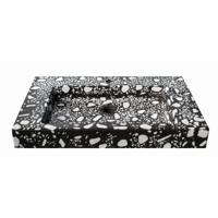 Opzet Wastafel Urbi et Orbi Plura Terra 90 Beton 90x50x12 cm Zwart / Wit - thumbnail