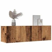 Tv-meubels 2 st wandgemonteerd 100x30x30 cm oud houtkleurig - thumbnail