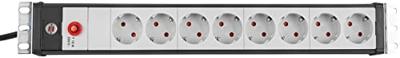 Brennenstuhl premium-line 19" stekkerdoos 8-voudig stekkerdoos (zwart/lichtgrijs, 3 meter)
