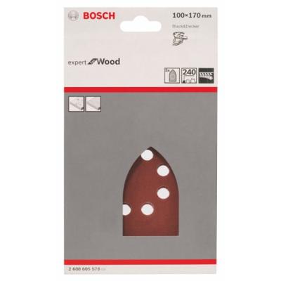 Bosch Accessories Expert for Wood 2608605578 Multi-schuurpapier Met klittenband, Geperforeerd Korrelgrootte (num) 240 (l x b) 170 mm x 100 mm 5 stuk(s)