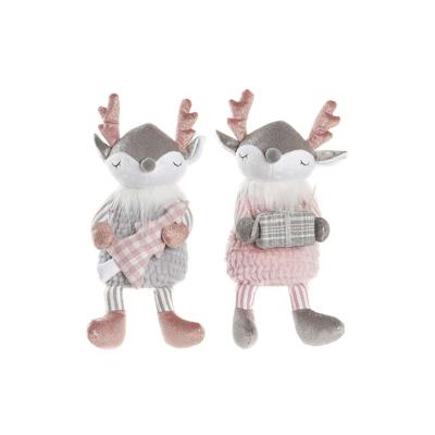 Decoratieve figuren DKD Home Decor Kerstmis Dier Polyester Herten (14 x 17 x 28 cm) (2 Stuks)
