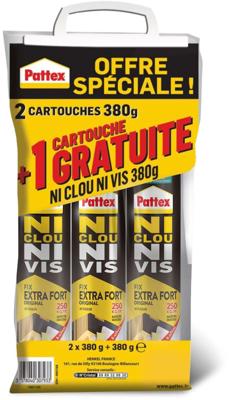 Pattex noch navel ni chrono schroef - veel 2 cartridges 310 ml 380g + 1 gratis