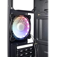 Inter-Tech b-02 rgb midi tower behuizing (zwart | 3x usb-a | rgb | window) - thumbnail