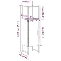 Badkamerkast 33x33x120,5 cm bewerkt hout sonoma eikenkleurig - thumbnail