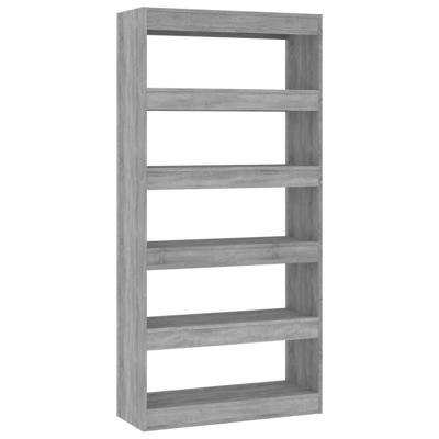 Boekenkast/kamerscherm 80x30x166 cm bewerkt hout grijs sonoma