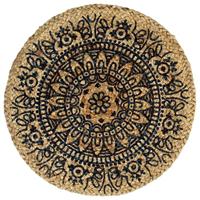 VidaXL Placemats 6 st rond 38 cm jute donkerblauw - thumbnail