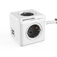 PowerCube Extended USB stekkerblok grijs 4 stopcontacten 3,0M - thumbnail