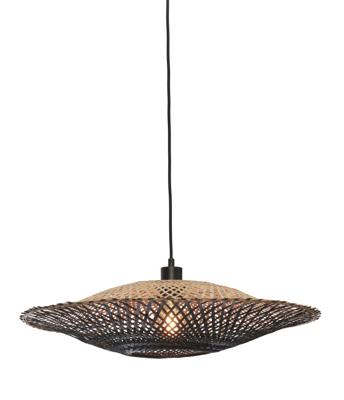 GOOD&MOJO Hanglamp 'Kalimantan' Bamboe, 60cm, kleur Zwart/Naturel GOOD&MOJO Hanglamp 'Kalimantan' Bamboe, 60cm, kleur Zwart/Naturel