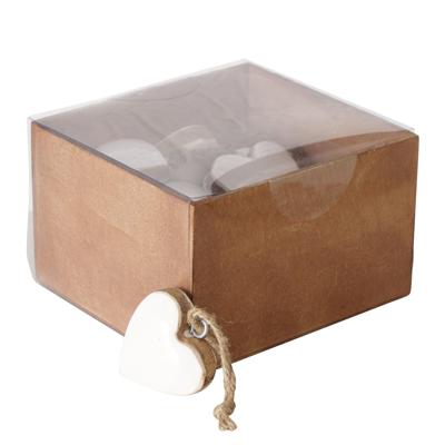 Boltze Home Hanger hart inami hout 5x5cm 16 stuks