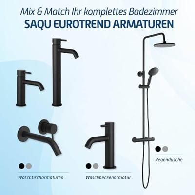 Saqu Eurotrend 225 regendoucheset met 4 straalsoorten Ø23cm mat zwart