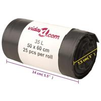 VidaXL Vuilniszakken 250 st 35 l zwart - thumbnail