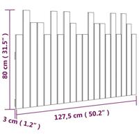Hoofdbord wandmontage 127,5x3x80 cm massief grenenhout zwart - thumbnail