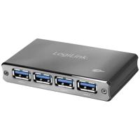 LogiLink UA0282 UA0282 USB-hub 4 poorten USB-A USB 3.0 5 GBit/s Met aluminium behuizing, Met status-LEDs Space grijs - thumbnail