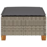 Tuinkruk met kussen 63,5x56x32 cm poly rattan grijs - thumbnail