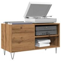 Platenkast 84,5x38x48 cm bewerkt hout artisanaal eikenkleur - thumbnail