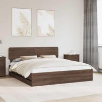 Bedframe met lade Bruine eik 200 x 200 cm Geconstrueerd hout - thumbnail