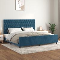 Bedframe zonder matras 200x200 cm fluweel donkerblauw - thumbnail