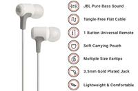 JBL E15 In-Ear Hoofdtelefoon Oortelefoon met Universele 1-Knop Afstandsbediening met Geïntegreerde Microfoon Compatibel met de meeste Smartphones - Wit - thumbnail