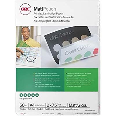 GBC Matt lamineerhoes ft A4 150 micron (2 x 75 micron), mat/glanzend, pak van 50 stuks GBC Matt lamineerhoes ft A4 150 micron (2 x 75 micron), mat/glanzend, pak van 50 stuks