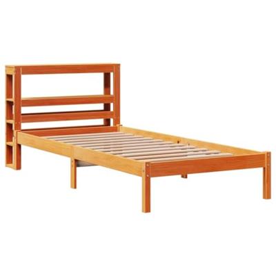 Bedframe met hoofdbord massief grenenhout wasbruin 100x200 cm Bedframe met hoofdbord massief grenenhout wasbruin 100x200 cm