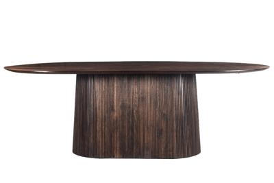 Sohome Ovale Eettafel 'Olav' Mangohout, 200 x 110cm, kleur Walnoot