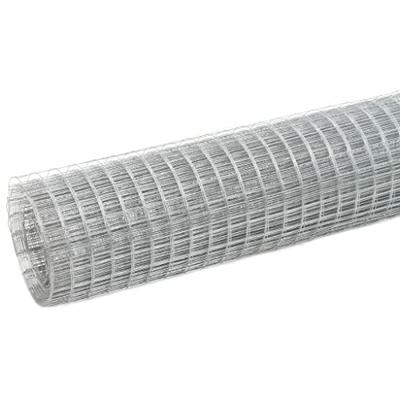 VidaXL Kippengaas 25x0,5 m gegalvaniseerd staal zilverkleurig
